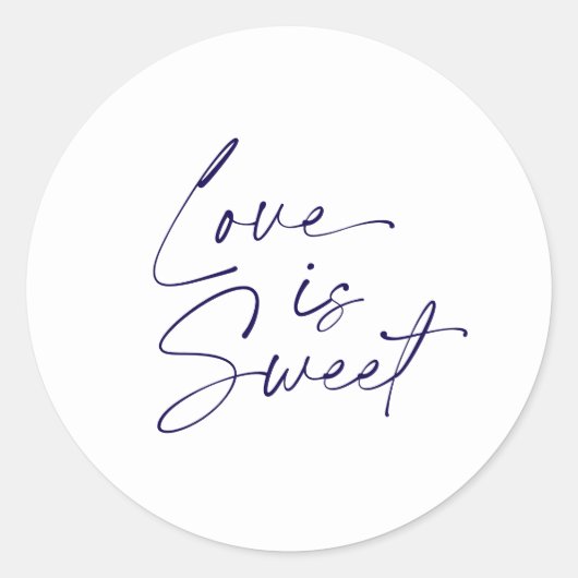 Liebe ist Sweet - White & Blue Wedding Sticker (Vorderseite)