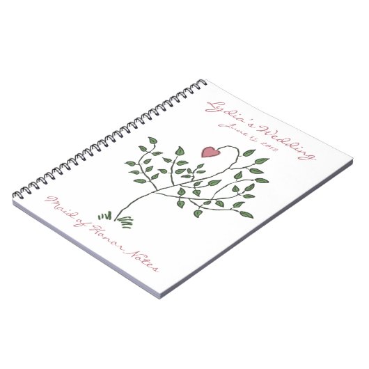 Liebe ist tief verwurzeltes Trauzeugin-Notizbuch Notizblock (Linke Seite)