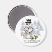 Liebe ist überall Snowman Magnet (Vorderseite/Rückseite)