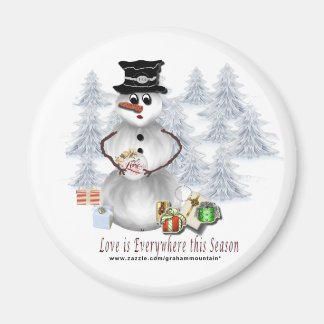 Liebe ist überall Snowman Magnet