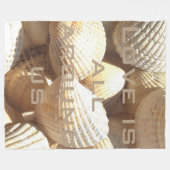 Liebe ist überall um uns Beach Muscheln Inspiratio Fleecedecke (Vorderseite (Horizontal))
