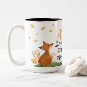 Liebe ist überall zweifarbige tasse