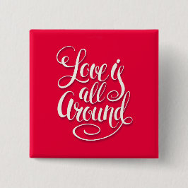 Liebe ist um die Schreibschrift pink herum Button