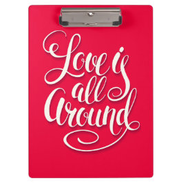Liebe ist um die Schreibschrift pink herum Klemmbrett