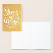 Liebe ist um Extravagante handgeschriebene Typogra Folienkarte (Anzeige)