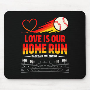 Liebe ist unser Home Run Lustiges Baseball Valenti Mousepad