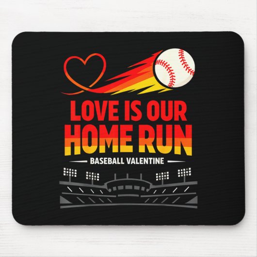 Liebe ist unser Home Run Lustiges Baseball Valenti Mousepad (Vorne)