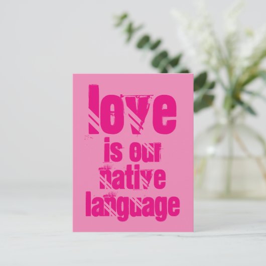 Liebe ist unsere Muttersprache, Postkarte (Stehend Vorderseite)