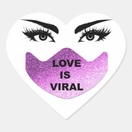 Liebe ist virale Girl Coronavirus Herz Girly Herz-Aufkleber