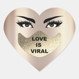 Liebe ist virales Coronavirus Lashes Makeup Gesich Herz-Aufkleber