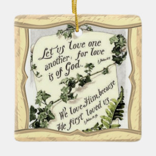 Liebe ist von Gott Keramikornament