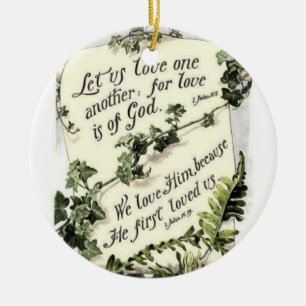 Liebe ist von Gott Keramikornament
