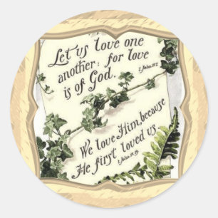 Liebe ist von Gott Runder Aufkleber