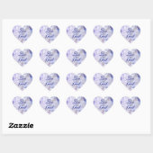 Liebe ist von Gott Violette Blaue Blumen Herz-Aufkleber (Blatt)
