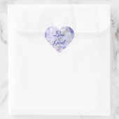 Liebe ist von Gott Violette Blaue Blumen Herz-Aufkleber (Tasche)
