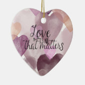 Liebe ist Watercolor-Herzen von Bedeutung Keramik Ornament (Rechts)