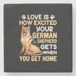 Liebe ist, wie aufgeregt Ihr deutscher Hirte Steinuntersetzer