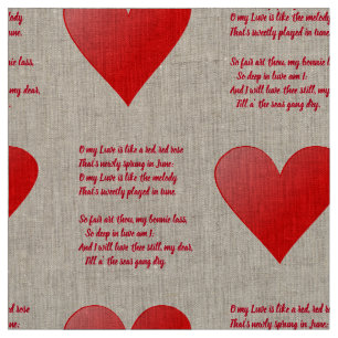 Liebe ist wie ein Gedicht aus der roten rote Rose Stoff
