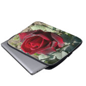 Liebe ist wie eine Rose Computerärmel. Laptopschutzhülle (Vorne Knopf)