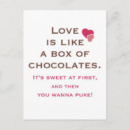 Liebe ist wie eine Schokolade Postkarte