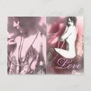 Liebe ist wie eine wilde Rose Postkarte