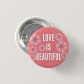 Liebe ist wunderschön rosa Tischtennis-Muster Button (Vorne & Hinten)