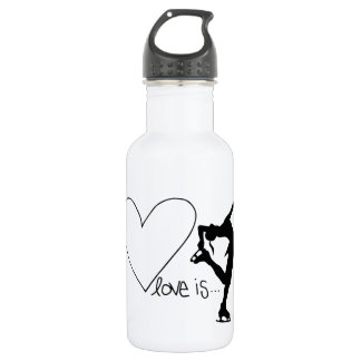 Liebe ist Zahl Skaten, Mädchen-Skater u. Herz Edelstahlflasche