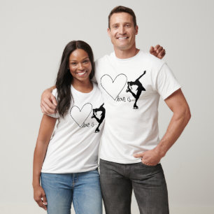 Liebe ist Zahl Skaten, Mädchen-Skater u. Herz T-Shirt