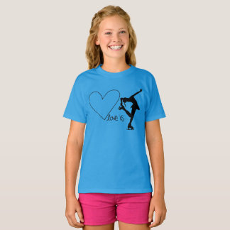 Liebe ist Zahl Skaten, mit Herzen - BLAUER T - T-Shirt