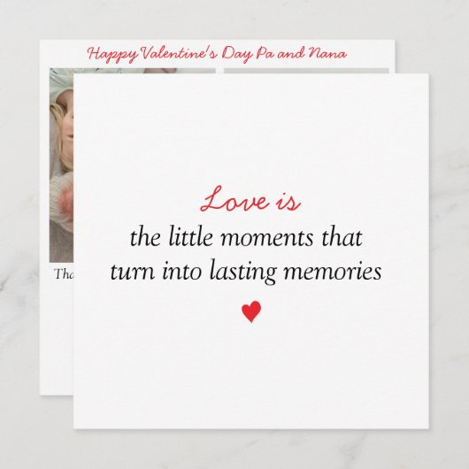 Liebe ist ...|Zwei Fotos Valentinstag Feiertagskarte (Vorne/Hinten)