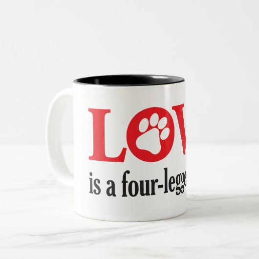 Liebe ist zweifarbige tasse (Vorderseite Links)