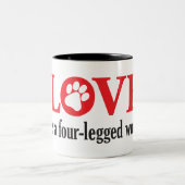 Liebe ist zweifarbige tasse (Mittel)