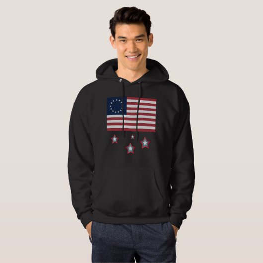 LIEBE IT ODER VERLASS IT American Betsy Ross Flag Hoodie (Vorne ganz)