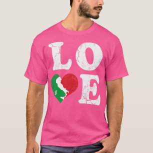 Liebe Italia Italia Karte Italienische Flagge Herz T-Shirt