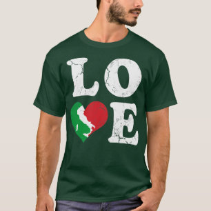 Liebe Italia Italia Karte Italienische Flagge Herz T-Shirt
