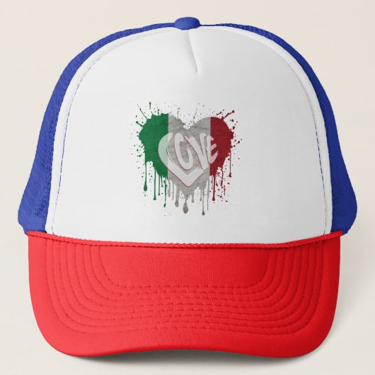 Liebe Italien Flagge Truckerkappe (Vorderseite)