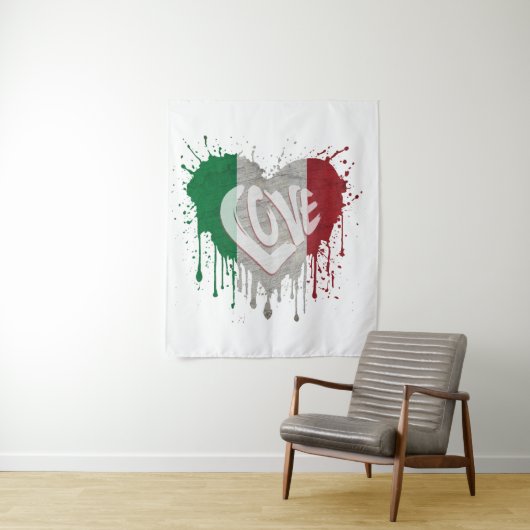Liebe Italien Flagge Wandteppich (Beispiel)