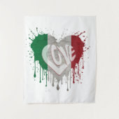 Liebe Italien Flagge Wandteppich (Vorderseite)