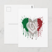 Liebe Italienische Flagge Postkarte (Vorne/Hinten)