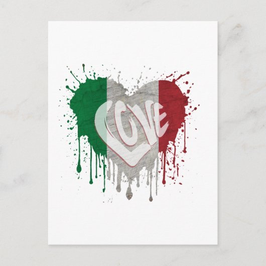 Liebe Italienische Flagge Postkarte (Vorderseite)
