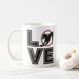Liebe Italienische Windhunde Black Typografy Silho Kaffeetasse
