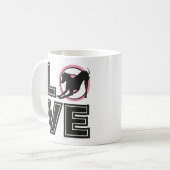 Liebe Italienische Windhunde Black Typografy Silho Kaffeetasse (Vorderseite Links)