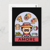 Liebe Italienisches Essen Postkarte (Vorne/Hinten)