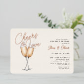 Liebe Ivory Brautparty Rose Gold Folieneinladung (Stehend vorne)