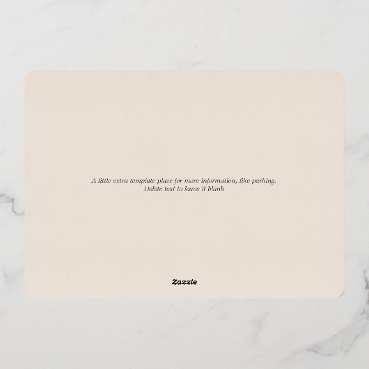 Liebe Ivory Brautparty Rose Gold Folieneinladung (Rückseite)