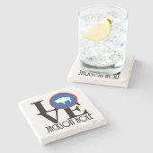 LIEBE Jackson Hole Steinuntersetzer (Seitenansicht)