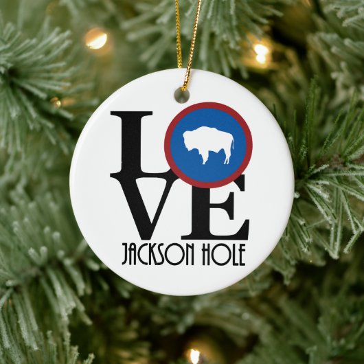 LIEBE Jackson Hole Wyoming Keramik Ornament (Baum)