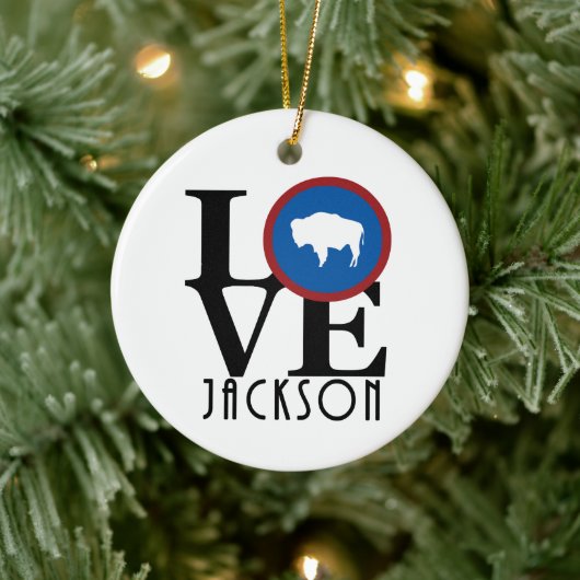 LIEBE Jackson Wyoming Keramik Ornament (Baum)