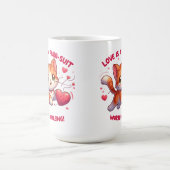 Liebe Jagd Glück Katze Inspiriert Valentine Kaffeetasse (Mittel)