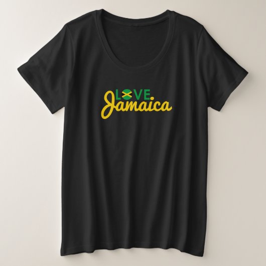 Liebe Jamaica Flag Große Größe T-Shirt (Design vorne)